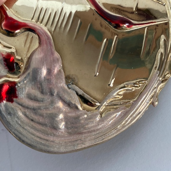 Vintage Charmant Belt Buckle Beverly Hills Ca. Pink Enamel Crane Design - Picture 3 of 8